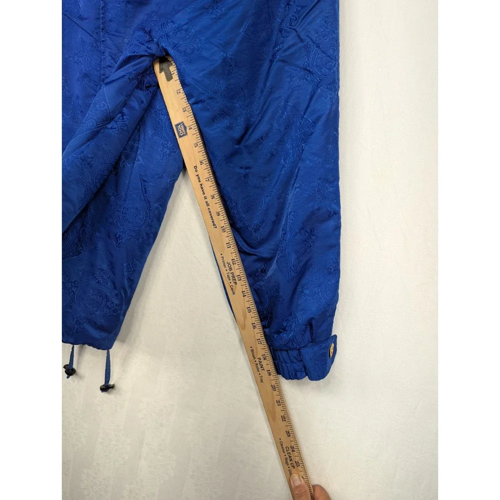 Obermeyer Royal Blue Damask‎ Pattern Hooded Ski Jacket Women's Size 12
